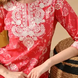 kjfab Women Pure Cotton Kurta Pant Set image 4