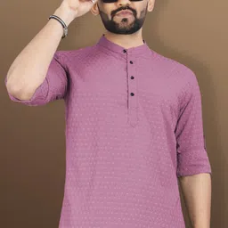 vebnor Men Printed Jacquard Straight Kurta image 1