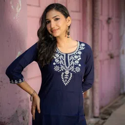 koora Women Embroidered Viscose Rayon Straight Kurta-picture-15