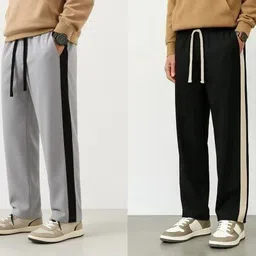 sde Pack of 2 Men Striped Multicolor Track Pants image 3