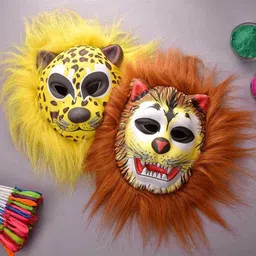 mamamoon Different Shape Animals Face Mask for Kids Adults For Festive Holi Color Powder Holi Color Powder Pack of 2 image 1