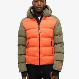 superdry Men Colourblock Relaxed Fit Hooded Puffer Jacket-picture-38