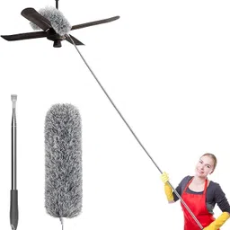 3 in 1 Tiles Cleaning Brush Floor Scrub Bathroom Brush with Long Handle Wet and Dry Duster Set-image-34