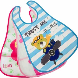 pank-smith Fast Dry-Waterproof, Super Soft, Daily Use, Elegant and Stylish Plastic Bibs for Baby Boy and Baby Girl-Pack of 3 (Multicolor)-picture-14