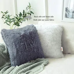 wondershala Fur, Faux Silk, Microfiber Cushions Cover image 2