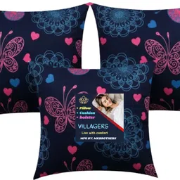 villagers Microfibre Bolster Pack of 5 Geometric 3 Cushion & 2 Bolster Set - Butterfly Print image 5