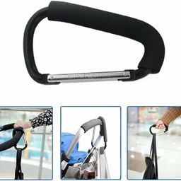 maxxlite ZR9R Stroller Clip Hooks Baby Pushchair Pram Hanger Shopping Bag Holders-Black Stroller Pram Pad image 4