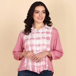 maaesa Women Relaxed Fit Fit Dyed/Ombre Spread Collar Casual Shirt-picture-28