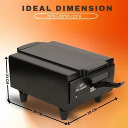 wellberg 14-Inch Heavy-Duty Pizza Oven for Grilling, Healthy Baking, and Roasting Needs Electric Tandoor image 3