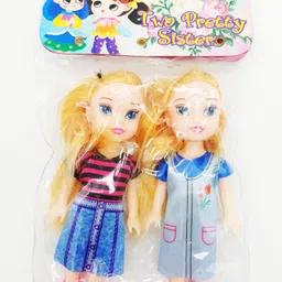 kiddily Mini 15 Cm Two Sister Dolls with Pack Of 2 Multicolor image 3