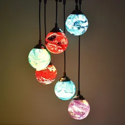 ionic glass Globe Pendant Lights for Dining Table, Pendant Lighting Fixture Hanging Lamp Chandelier Ceiling Lamp-picture-32