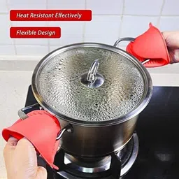 jss entp Stainless Steel Rice Pot Drain Stand with 2 Random Color Silicone Mittens Colander image 5
