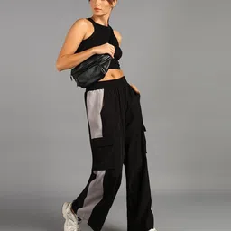 hrx by hrithik roshan Women Solid Black Track Pants image 2