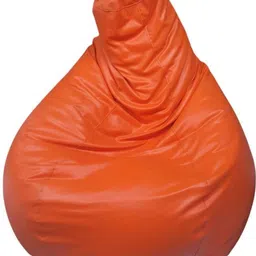 happinzo 4XL ORANGE BEAN BAG WITH FOOTREST Bean Bag ChairWith Bean Filling image 3