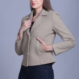 areemas Suede Solid Coat For Women image 5