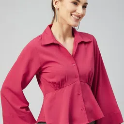 rare Casual Regular Sleeves Printed Women Red Top image 3