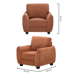 royaloak Austin American Fabric 1 Seater Sofa In Rust Orange Color image 2