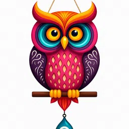 Owl Shape Wooden Wall Hanging for Home Decor | Evil Eye Protection Wall Art Pack of 2-image-51