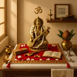 chitrashila Premium Red Velvet Pooja Aasan Cloth for Ganesh Poojan, Navratri, Diwali Pooja Altar Cloth image 5