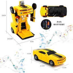 mallexo Plastic Car to Robot, Transform Robot with Light and Sound for Boys & Girls image 3