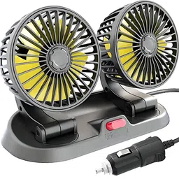 autogarh High Speed Moveable Dual head Car Cooling Fan 12V With 360 Degree A-120 Car Interior Fan-picture-16