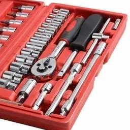 enrics 46 in 1 Pcs Tool Kit & Screwdriver and Socket Set Multi Purpose Tool Case-c Power & Hand Tool Kit image 2