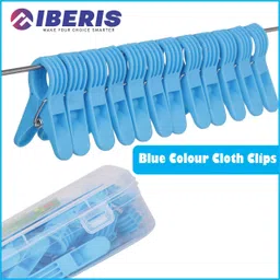 iberis Grip Round Cloth Clips Blue Color Plastic Cloth Clips image 4