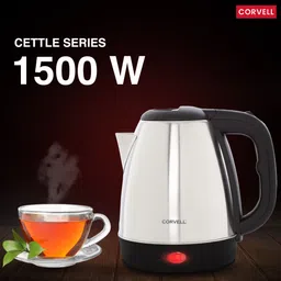 corvell Electric Kettle 1.8L, 1500W | Auto Shut-Off | Fast Boil | Steel Body, Electric Kettle image 2
