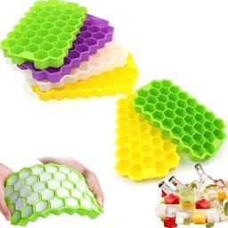 sevya Flexible Honeycomb Shape Mould Chocolate Cake Maker Kitchen Multicolor Silicone Ice Cube Tray image 1