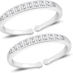 parnika Stunning CZ (Leg Finger Rings) Pure 92.5 Sterling Silver Cubic Zirconia Toe Ring-picture-23