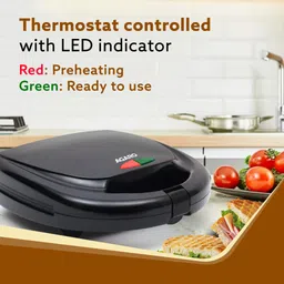 agaro Delite Sandwich Maker, 750W, 4 Slice Non Stick Grill Plate,Oil Free Toasting, Grill image 5