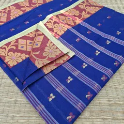 dristikone Woven, Striped Tant Pure Cotton Saree image 5