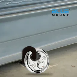 bluemount SHUTTER LOCK,GODOWN LOCK,DOOR LOCK,DISC PAD LOCK ULTRA KEYS 90MM 304 S.S. Padlock image 2