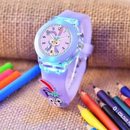 salina 3D Lina Bell Cartoon With Multicolor Lights Super Soft Silicone Strap Trendy Analog Watch - For Boys & Girls Multicolor Lights 3D Cute Cartoon Multi Function Rubber Strap Watch For Kidd's-picture-21