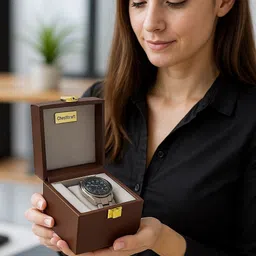 chestkraft Portable Single Watch Display Case Organiser Box Made in Faux Leather and Suede Watch Box image 3