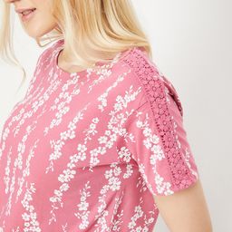 max Women Printed Round Neck Pure Cotton Pink T-Shirt-picture-40