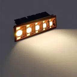 hybrix LED Ceiling Square Laser Linear Spot Light (5x2-10Watt) Rose Gold, Warm White, 3 Spot Light Ceiling Lamp image 2