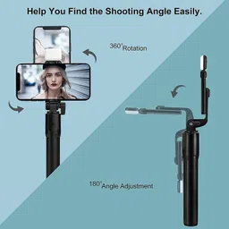 G2L BEST R1s Bluetooth Selfie Sticks Remote Light 3-in-1 Multifunctional Stand Tripod image 3