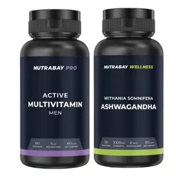 Nutrabay Pro Active Multivitamin Men - 25 Vitamins & Minerals 60 Veg Capsules & Nutrabay Wellness Ashwagandha Capsules (Withania Somnifera) 60 Veg Capsules-picture-21