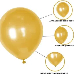 nagina collection Solid Hd/Latex/Metallic 50 Golden Balloons For Kids/Adult/Party/Birthday Decorations Balloon image 2