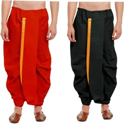 click n buy Cotton Dhoti For men (combo dhoti set of 2) Self Design Men Dhoti-picture-25