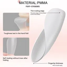 le'sija decorations Glossy White Glitter Artificial Nail Tips – 12 Pcs Nail Art Set image 5