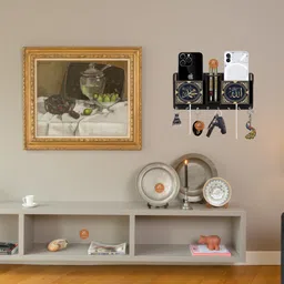 khatu crafts Islamic Printed Two Box Decorative Wooden Wall Key Holder For Home Decor Wood Key Holder image 2