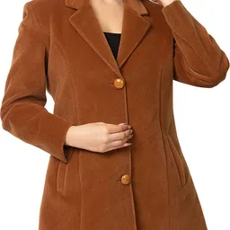 twenty me Acrylic Blend Self Design Coat For Women image 1