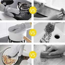 nksnimystore Non Scratch Wire, Waterproof Kitchen Utensils Cleaning Gloves Wet and Dry Glove Wet and Dry Disposable Glove Set image 5