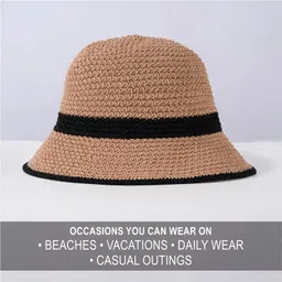 hair drama co. Crochet Bucket Hat for Women | Comfy & Casual Knit Handmade Foldable Floppy Hat | Summer Crochet Bucket Cap for Women & Girls image 4