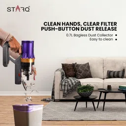 starq Flexibend Vacuum Cleaner 2in1 Handheld & Foldable Stick, Laser Guided Brush 400W Car Vacuum Cleaner image 3