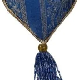 art horizons Royal Blue Embroidered Heart Christmas Ornament with Tassel Hanging Ornaments Pack of 1 image 3