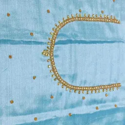 khusi fashion Unstitched Silk Blend Blouse Material Embellished, Self Design-picture-13