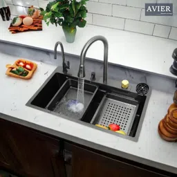 avier 30X18X9 Waterfall Kitchen Sink with Integrated Pul Down Faucet Waterfall Sink Stainless steel Matt Finish_A153 Vessel Sink-picture-19